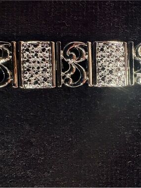 Technibond .925 Art Deco Bracelet Platinum Bonded